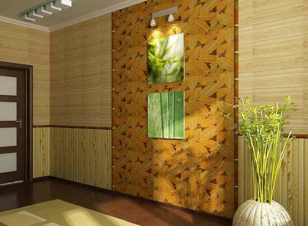 Natural wallpaper is made by gluing natural materials on a paper or non-woven base