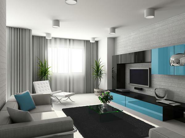 Foto Moderná stena v miestnosti: štýl v interiéri bytu, typy dekorácie obývacia izba dekor 18 metrov štvorcových.m