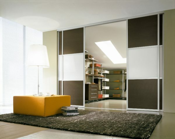 Sliding doors for walk-in wardrobe: SLR coupe or other options, videos and photos