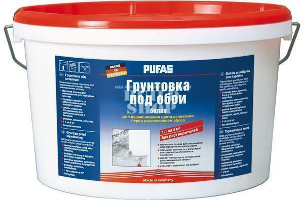 White primer of the company Putas perfectly suited for high-quality preparation of walls for wallpaper