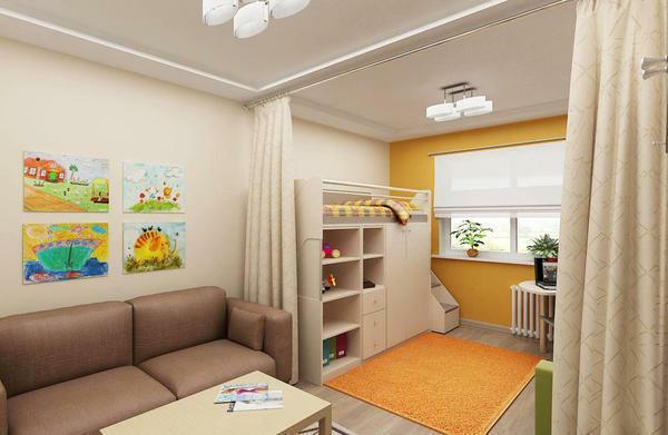 Pirms aprīkotu viesistaba, bērnudārzos, jums ir nepieciešams plānot uz priekšu nākotnē istabu un rūpīgi apsvērusi interjers