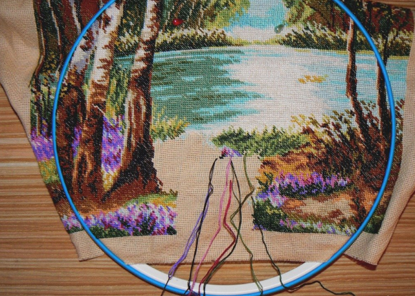 If you start embroidering a picture from the middle, it