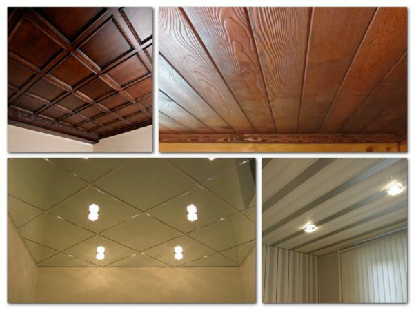 Un exemple simple de la façon d'utiliser les matériaux de finition disponibles peut décorer le plafond simple dans l'appartement norme