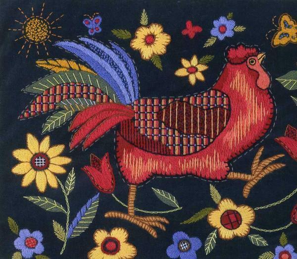 Even the ancient embroideries with roosters will become an excellent element of decor
