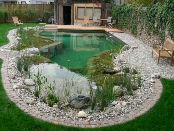 This pond is undoubtedly very beautiful decorative element to any garden, but to a child it can be held by a serious threat