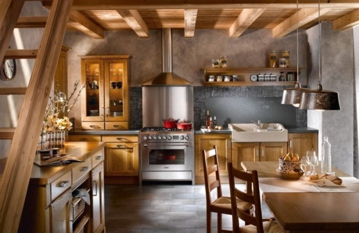 Kjøkken i en rustikk stil