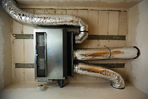 sistema de aquecimento de ar de uma casa privada