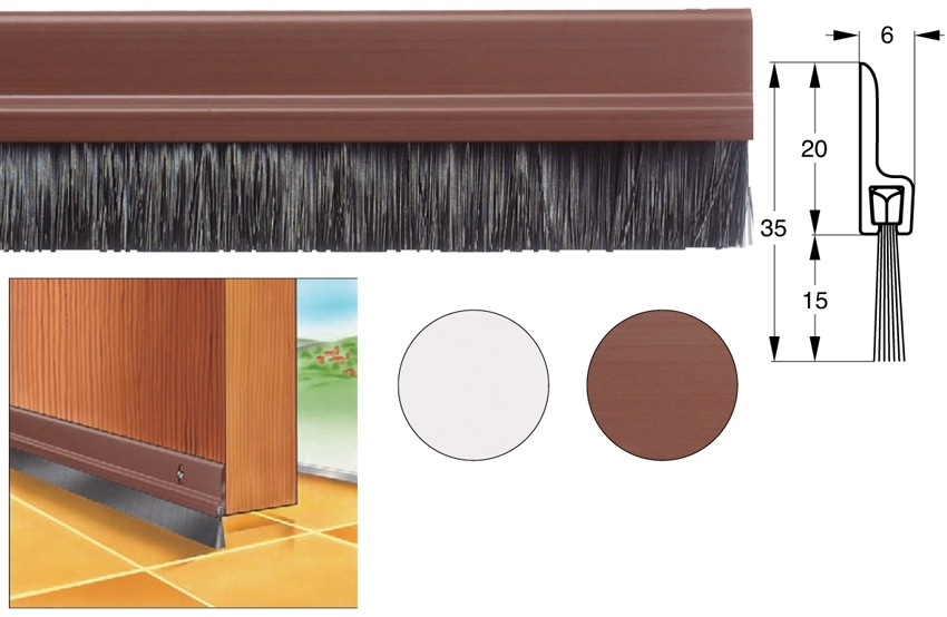 Brush seals can be used for interior doors