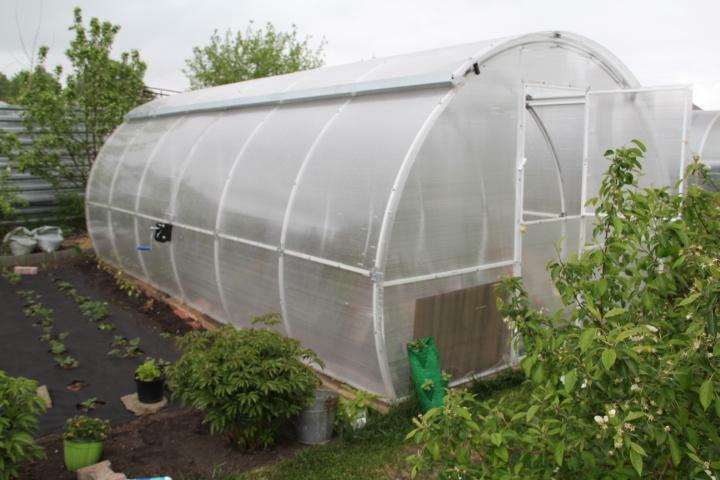 Greenhouse Clever: with a recoiling roof, Metal service and reviews, Beauty 2