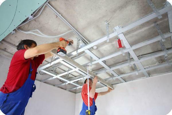 Fastening of plasterboard to the ceiling on the profile: lathing, calculation what is needed, installation how to make, beams and distance between, installation, calculator for 1m²