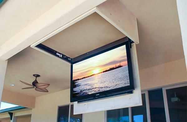 The retractable bracket is perfect for fixing the TV even on a gypsum cardboard ceiling