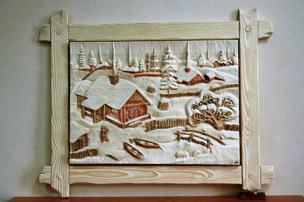 When making a winter panel with your own hands you do not have to hurry and work out every detail
