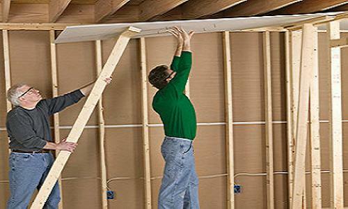 Installation of plasterboard over a wooden frame is used quite often.