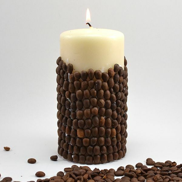 Acabamento grãos de café vela pode exigir a utilização de material adicional em forma de pasta