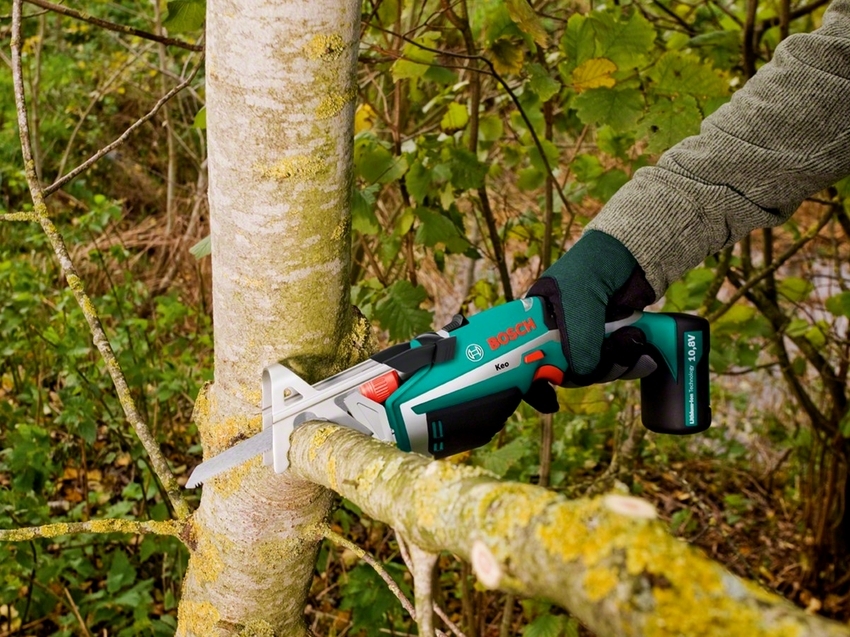 Zbog male težine, klipne pile se aktivno koriste pri obrezivanju drveća u vrtu