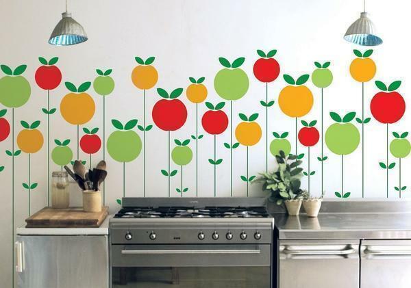 Decorative vinyl stickers will diversify the interior of the kitchen, make it interesting and unique