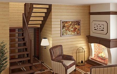 U-förmige Treppe ist ideal für Wohnungen und für ein Landhaus