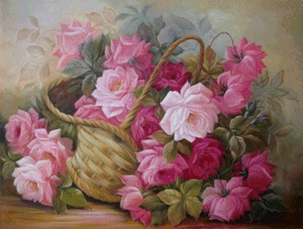 Blomster brodert ikke bare i malerier, men også for å dekorere sin serviett eller duk