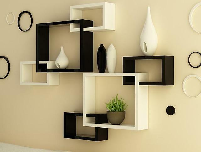 Elegant stylish shelves harmoniously decorate the interior of any room