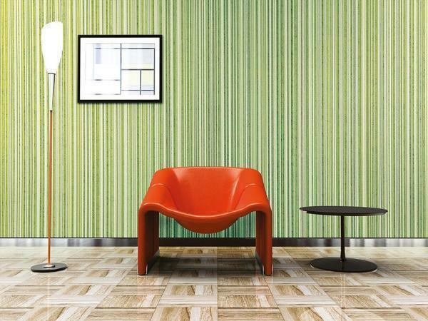 Wall-paper with vertical stripes is a style-forming element in the interior design, visually increasing the dimensions of the room