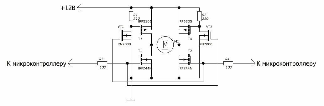 Reversibel krets på felt-effekt-transistorer