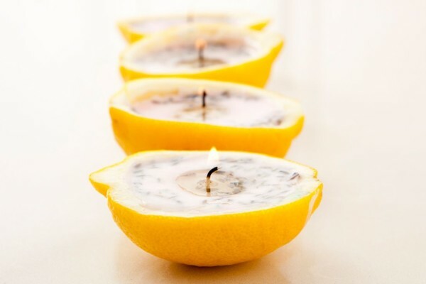 Ready candles from lemons