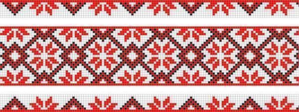 Geometriske mønstre ser flott ut på duker og håndklær, og brodere dem ganske enkelt