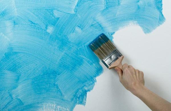 Pintura de paredes alternam substituindo papel de parede