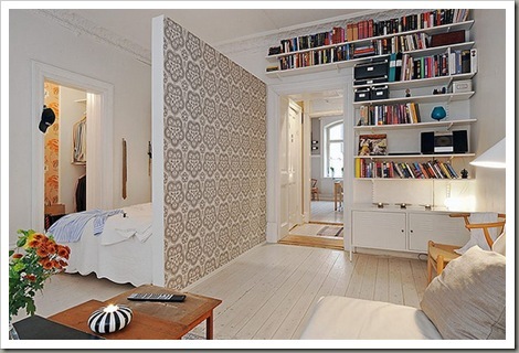 küçük bir dairede yatak odası tasarımı