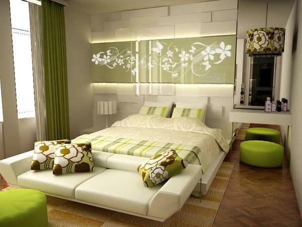 Gaumīgi rotā mazu guļamistabu viegli, galvenais - lai izvēlētos pareizo dekoru