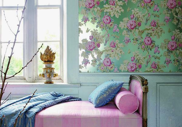 Transform the interior of any bedroom capable of non-woven or vinyl wallpaper with a picture of flowers or birds