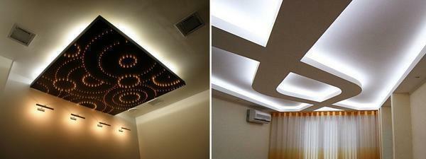 Floating ceiling structures can have a wide variety of shapes and designs
