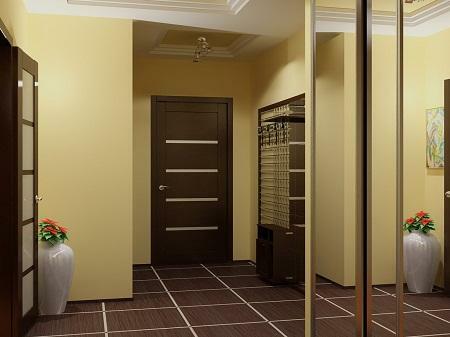 Pintu masuk hall adalah tempat di mana para tamu membentuk kesan pertama tentang apartemen