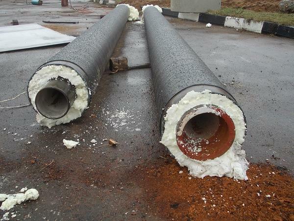Polyurethane foam is often used to improve the thermal insulation properties of large pipes