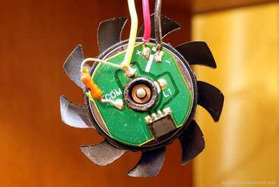 Example of a computer cooler board Hall sensor installed at the bottom