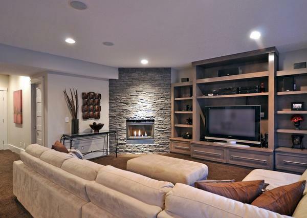 For finishing the fireplace you can use tile, natural stone or decorative brick