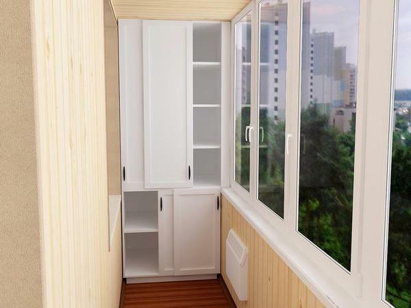 Built-in wardrobe for the loggia is highly functional