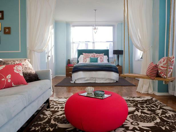 Düzgün düşünülmüş tasarım yatak odası-salon sahipleri, aynı zamanda misafirler sadece memnun edecek