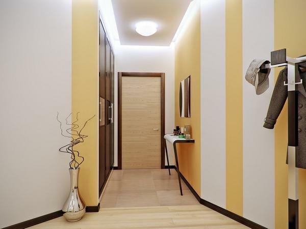 If one lamp in the hallway is not enough, then it can be supplemented with an LED strip