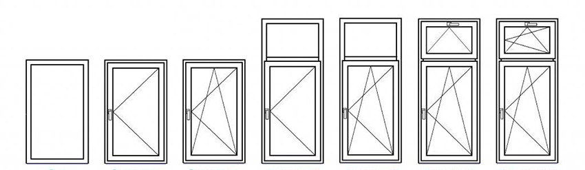Zdjęcie przedstawia podstawowy kształt i konfigurację okien plastikowych jednorazowego