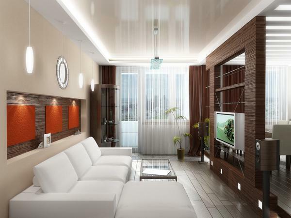 Zoning the living room will give an opportunity to increase the space of the room
