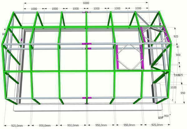 Wenn Sie eine Zeichnung aus Polycarbonat Gewächshäusern schaffen sollte ihr jedes Strukturelement eine Größenangabe gekennzeichnet werden