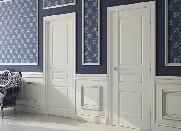 Tuli filonchatye pintu interior putih dari MDF