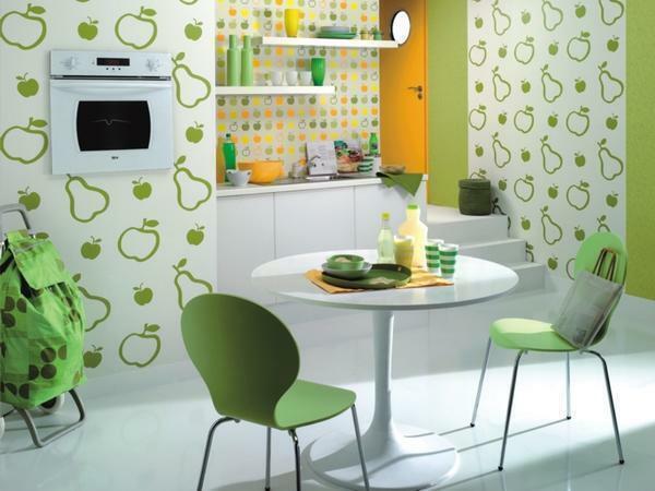 Wallpaper for the kitchen should be strong, washable, moisture resistant
