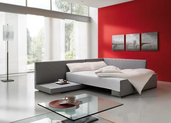 Kavč Spalnica: modularna in kotiček za namesto sobo, proizvodnjo postelj, poceni velike velikosti