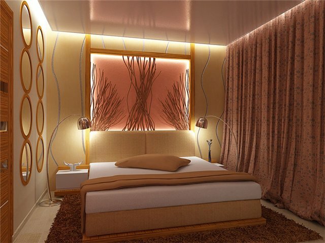 Küçük yatak odası tasarımı: bir gölgelik bir iç tasarım oluşturmak için