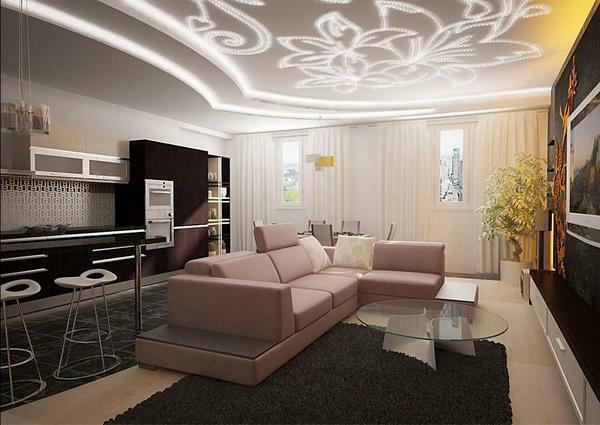 The ceiling design can use streamlined shapes, exquisite lines, flowers, etc.
