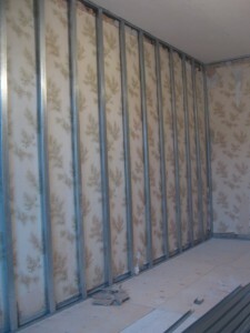 Repair of walls with plasterboard