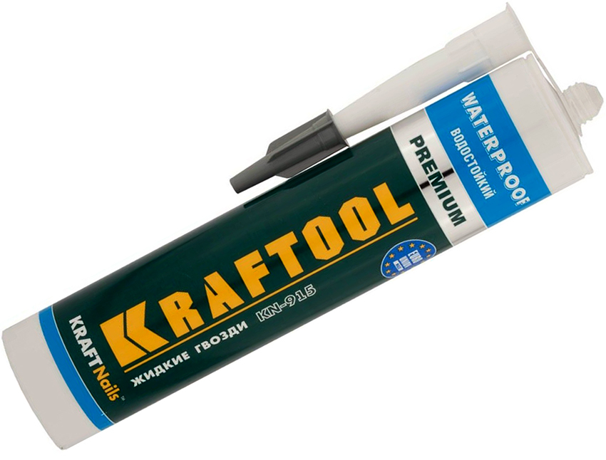 Flytande naglar Kraftool KN-915 är vatten- och frostbeständiga