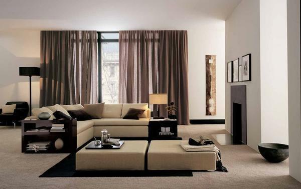 Moderni tyyli olohuoneessa: kirkasta kuvaa rinnassa, ja uusia kohteita kerrostalo, kaunis 18 m².m, valkoinen sävy